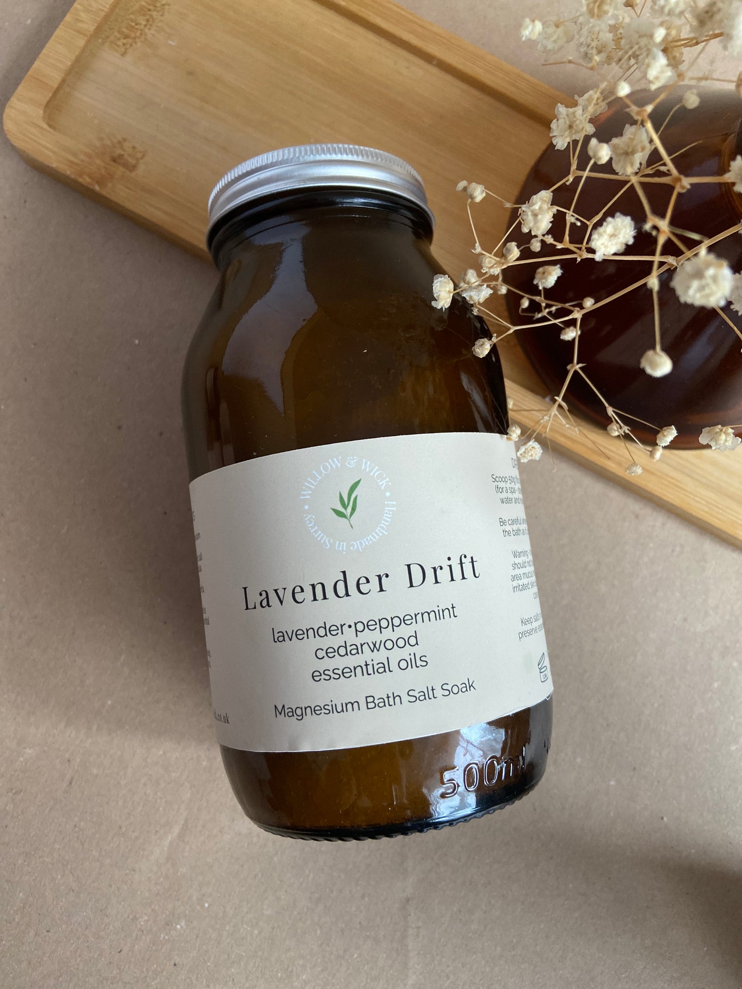 Lavender Drift Magnesium Bath Salt Soak Willow & Wick