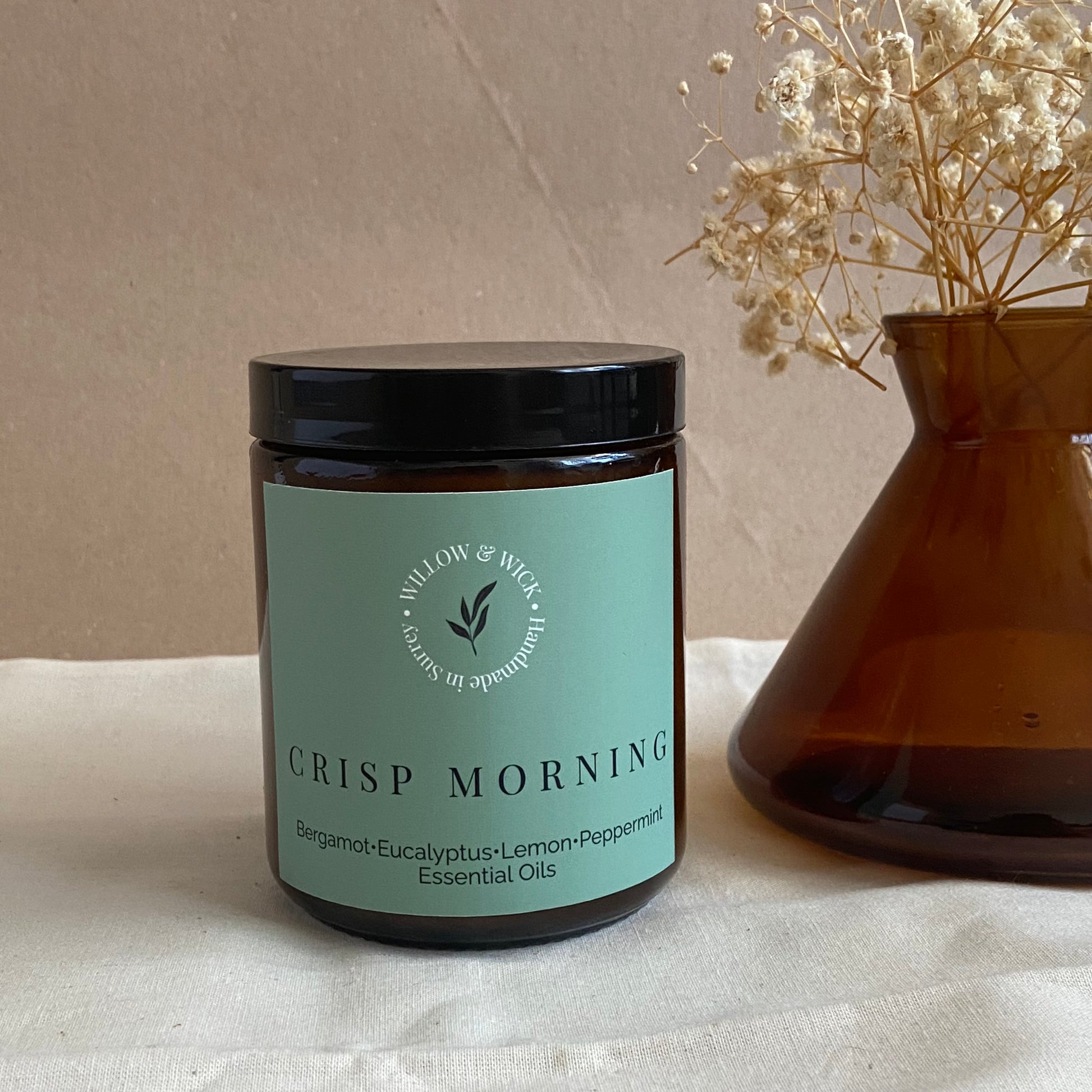 Crisp Morning Essential Oil Candle Willow & Wick