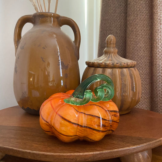 Glass Pumpkin Willow & Wick
